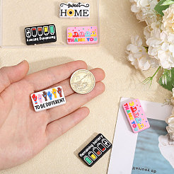 16 шт. 4 стиля прямоугольник с надписью пищевой силиконовый фокус бусины&nbsp;SIL-CA0004-44