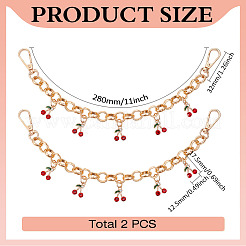 Сплав гиацинт стразы вишня подвеска алюминиевый кошелек декоративные цепочки&nbsp;AJEW-WH0248-913
