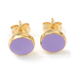 Серьги-гвоздики из позолоченной латуни с эмалью&nbsp;EJEW-L234-041A