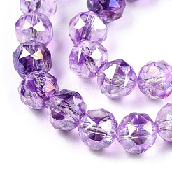 Прозрачные стеклянные бусины гальваническим пряди&nbsp;X-EGLA-N006-077E