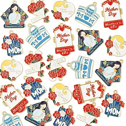 24 шт. 6 стиля подвески из сплава и эмали ко Дню матери&nbsp;FIND-FS0003-90