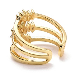 Кольцо-манжета с тремя линиями кубического циркония&nbsp;RJEW-E170-02G