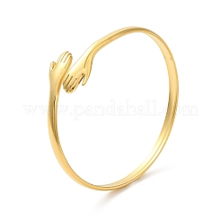 Ионное покрытие (ip) 304 нержавеющая сталь двойной обхват руки открытый браслет-манжета&nbsp;BJEW-L682-003G