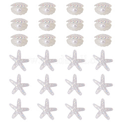 26 шт. 2 стиля УФ-покрытие океанская тематика прозрачные смоляные кабошоны&nbsp;CRES-TA0001-54