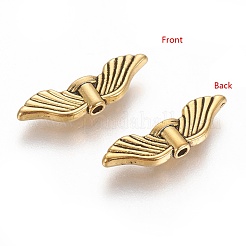 Сплавочные овальные бусины тибетского стиля &nbsp;TIBEB-LF10821YKG-AG-FF