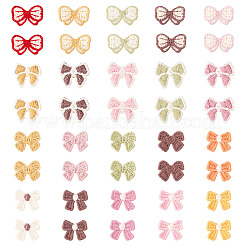 40 шт. 20-х цветные банты с компьютерной вышивкой на тканевой основе&nbsp;PATC-TA0001-26