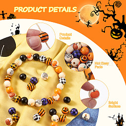100 шт. 10 стиля бусины из натурального дерева на тему Хэллоуина&nbsp;WOOD-CD0001-21