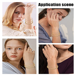 3шт 3 стиля браслеты из нержавеющей стали цепи для женщин&nbsp;BJEW-LP0001-21G