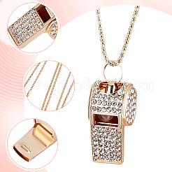 1 шт. железный свисток со стразами кулон попкорн цепочка ожерелья для женщин&nbsp;NJEW-DR0001-03C