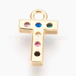 Латунные микро проложить кубического циркония подвески&nbsp;ZIRC-F089-01G-T