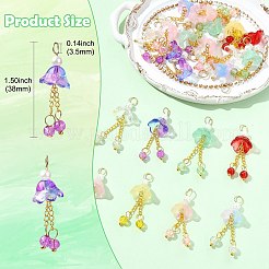 40шт 8 цвета стеклянные подвески&nbsp;PALLOY-CJ00167