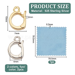 2 шт. 2 цвета 925 стерлингового серебра раскладывающаяся застежка&nbsp;STER-GO0001-33