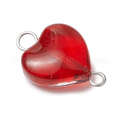 Сердце градиент цвета краска для выпечки прозрачное стекло соединительные подвески&nbsp;PALLOY-JF03276-02