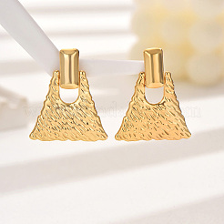 Стильные текстурированные трапециевидные серьги-гвоздики из нержавеющей стали 201&nbsp;KV0782