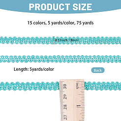 75 ярд двухцветной полиэстеровой плетеной кружевной отделки&nbsp;OCOR-GL0001-30