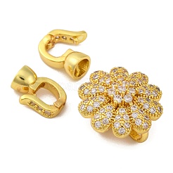 Латунные микро проложить кубического циркония раз за застежками&nbsp;KK-A230-07G-02