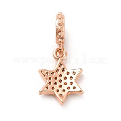 Реечное покрытие латунь микро паве кубический цирконий европейские подвески с подвесками&nbsp;KK-K270-11RG