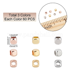 180 шт. 3-цветные латунные разделительные бусины для стоек&nbsp;KK-PH0003-39