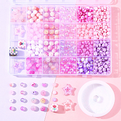 Наборы для самостоятельного изготовления браслетов из круглых акриловых бусин&nbsp;DIY-FS0008-77