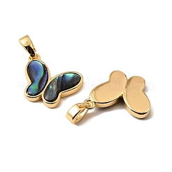 Подвески-бабочки из натуральной ракушки пауа KK-G538-15G-01