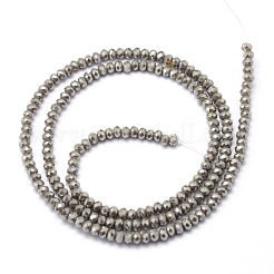 Граненый граненый полный радуга гальванических стеклянных бус стренги&nbsp;EGLA-M004-2mm-A04