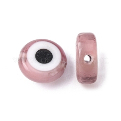 Ручной сглаза Lampwork плоские круглые пряди шарик&nbsp;LAMP-L058-8mm-03