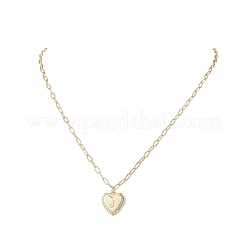 Сердце с буквой латунный кулон скрепка цепочка ожерелья&nbsp;NJEW-JN05379-03