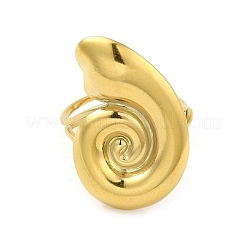 Ионное покрытие (ip) 304 нержавеющая сталь спиральное открытое манжетное кольцо для женщин&nbsp;RJEW-C083-04G