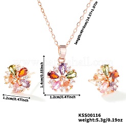 Элегантные модные латунные серьги-гвоздики и ожерелья с подвесками для женщин&nbsp;SJ2995-1