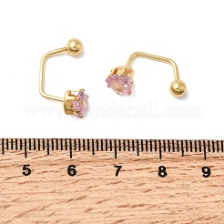 Серьги-гвоздики в форме сердца из нержавеющей стали 304&nbsp;EJEW-F396-04C-G