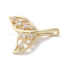 Подвески из латуни с полым резным дизайном в форме рыбьего хвоста&nbsp;LS-KK-V005-04G