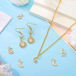 8 шт. 4 стиля латунные подвески с микропаве и кубическим цирконием&nbsp;KK-TA0002-32