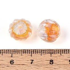 Фактурные внутренние бусины-лэмпворк ручной работы с цветком&nbsp;LAMP-T024-07F