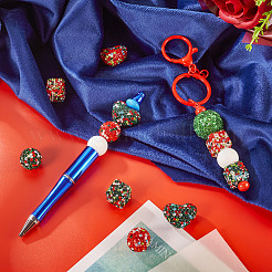 6 комплект из 6-х видов бусин со стразами из полимерной глины&nbsp;CLAY-TA0001-61