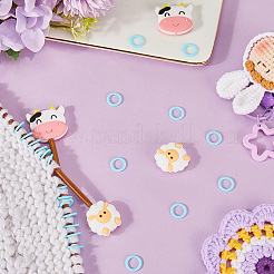 4 шт. 2 стиля силиконовые бусины в виде овец и коров&nbsp;DIY-SC0023-94