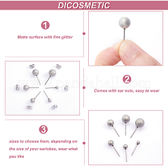 48 шт. серьги-гвоздики из нержавеющей стали 304 6 размера&nbsp;STAS-DC0007-41