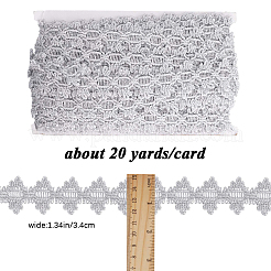 Кружевные ленты из полиэстера&nbsp;OCOR-WH0082-20B