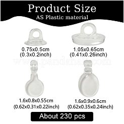230 шт. 4 стиля прозрачных заготовок для подвески из АБС-пластика&nbsp;FIND-YW0007-54