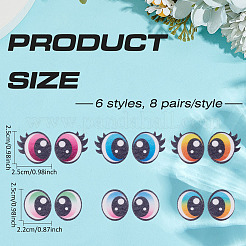 48 пара кабошонов для глаз из шерстяного фетра&nbsp;DIY-ME0002-14