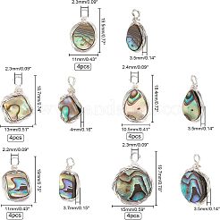 Подвески из натурального ушка / ракушки&nbsp;PALLOY-FH0001-66P