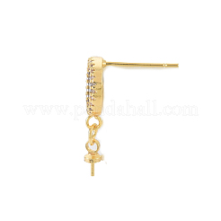 Латунные микро-паве прозрачные серьги-гвоздики из циркония KK-N233-124-NF