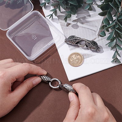 2 комплект из 2-х колец пружинного затвора из нержавеющей стали 304 в тибетском стиле&nbsp;FIND-PH0025-51A-1