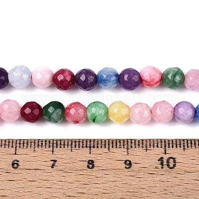 Окрашенные природные белый нефрит бисер пряди G-T139-6mm-60-04-1