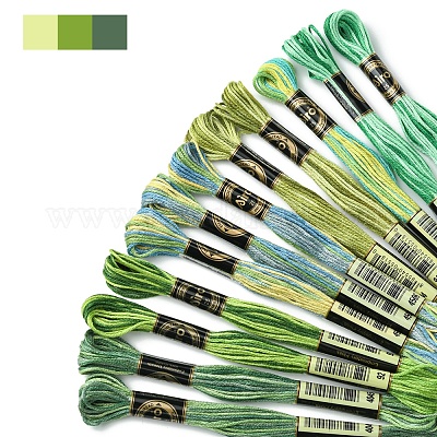 12 моток 6 цвета 6-слойная полиэфирная мулине для вышивания&nbsp;OCOR-FS0001-01B-04-1