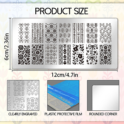 Шаблоны для дизайна ногтей своими руками из нержавеющей стали с растительной тематикой&nbsp;MRMJ-UN0001-017-1