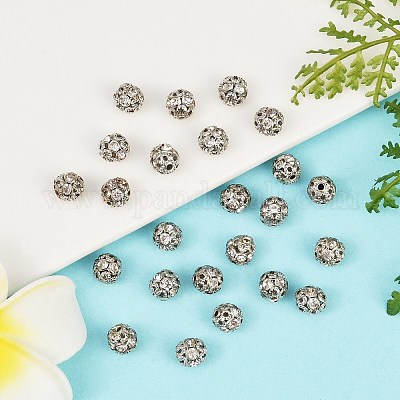 Латунные бусины со стразами &nbsp;RB-A011-6mm-01P-1