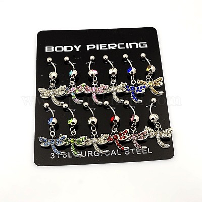 Смешанные кольца для пупка из хирургической нержавеющей стали 316l AJEW-P003-M-1