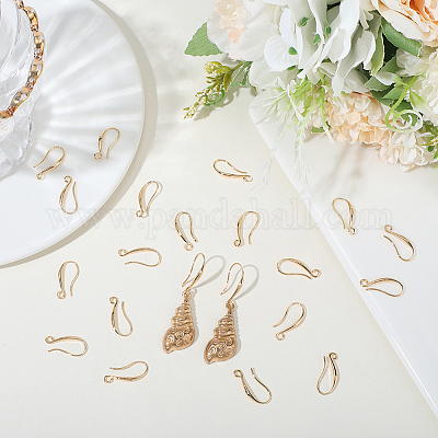 40 шт латунные серьги крючки&nbsp;KK-BBC0021-73-1