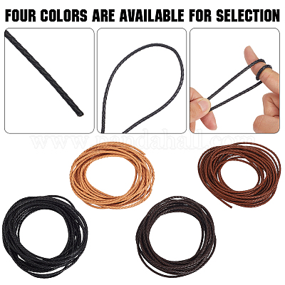 Круглый плетеный шнур из коровьей кожи с буквами длиной 5 м&nbsp;WL-GF0001-34A-03-1