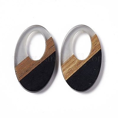 Подвески из непрозрачной смолы и ореха RESI-M027-02E-1